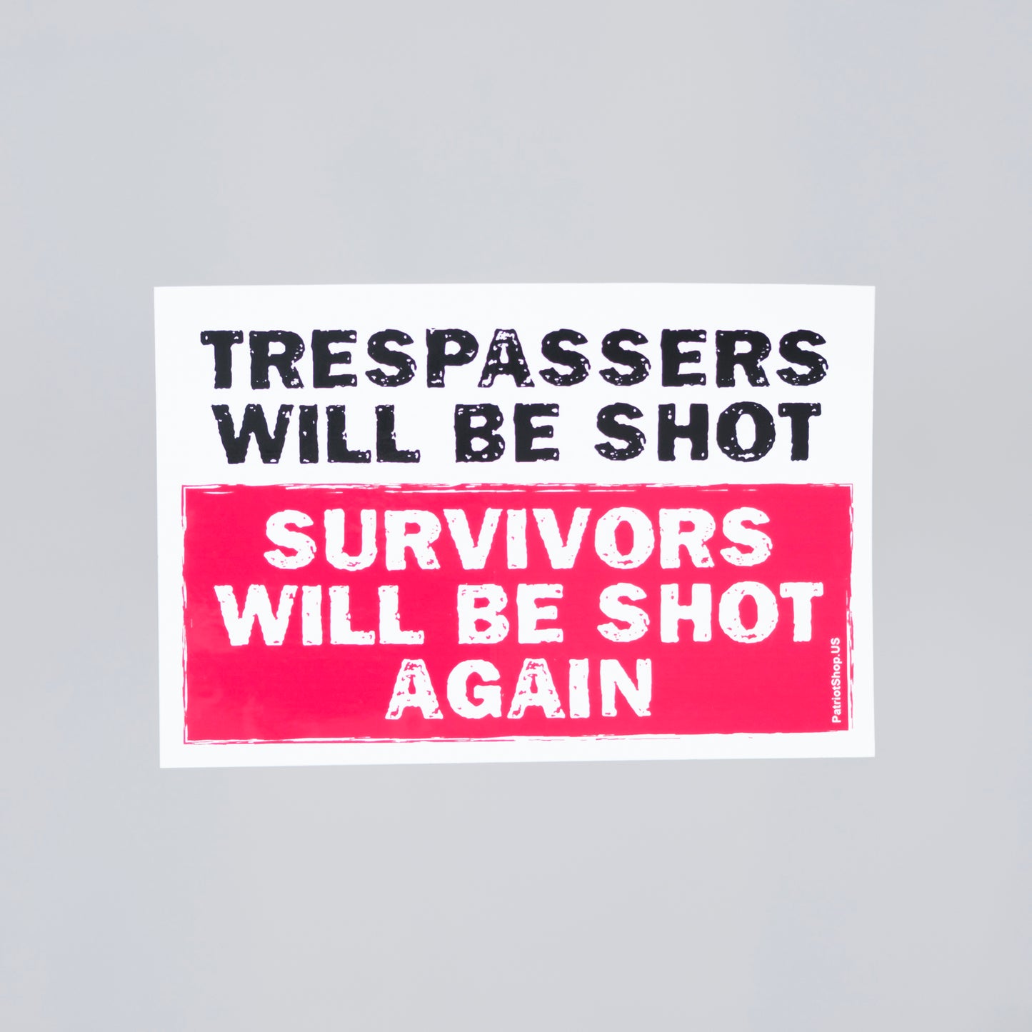 Trespassers will be shot sticker
