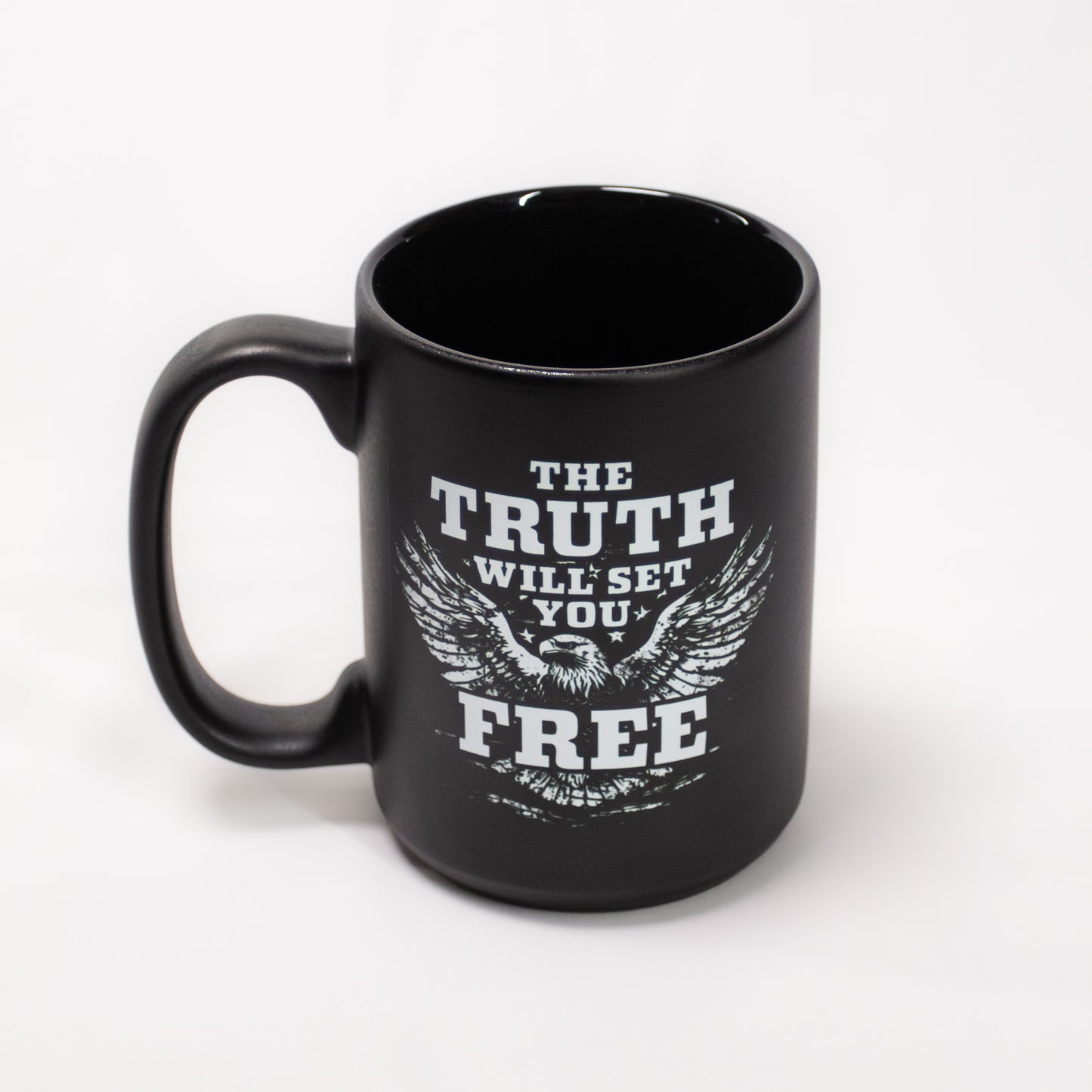 The Truth Eagle Mug - ceramic black matte with logo