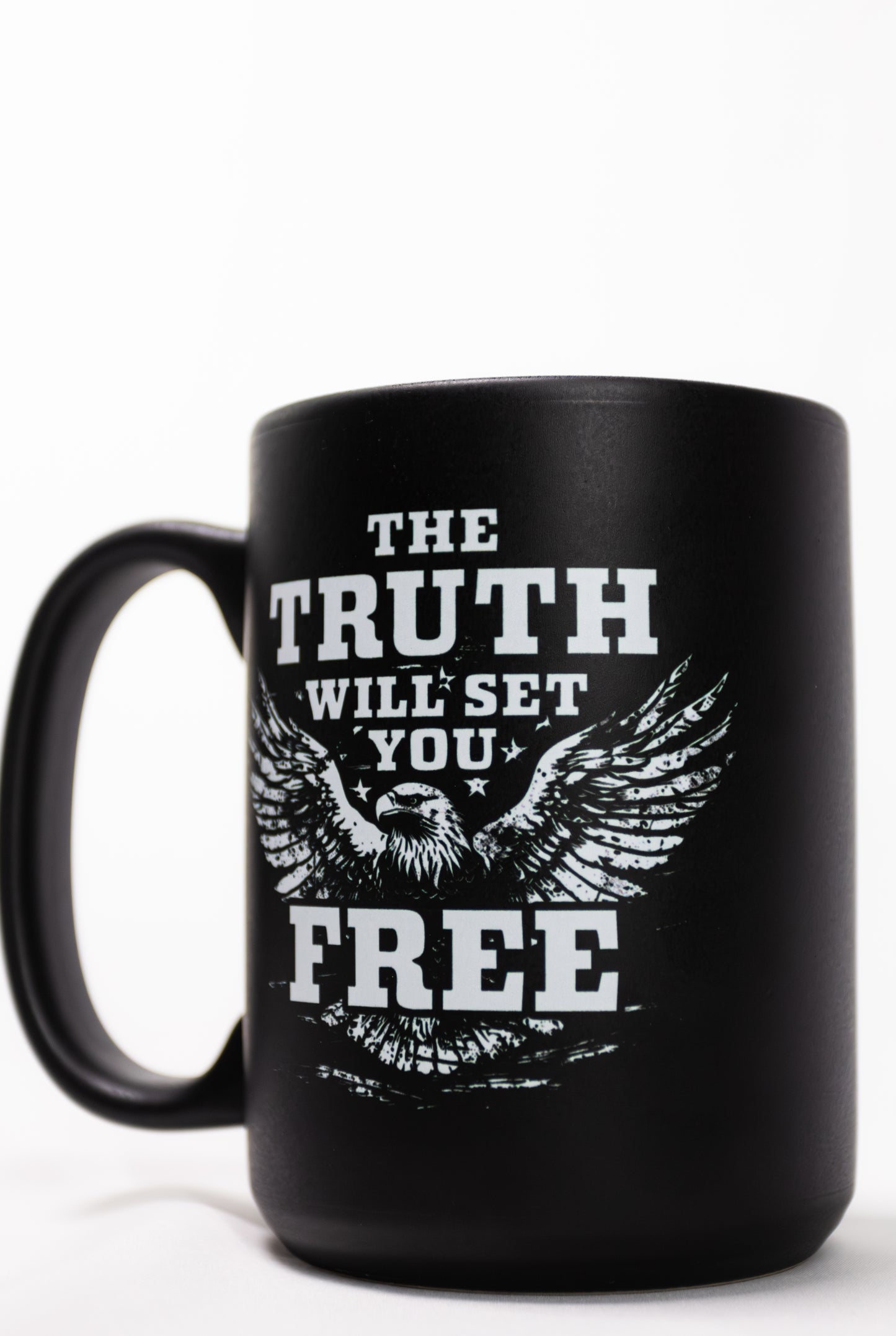 The Truth Eagle Mug - ceramic black matte with logo