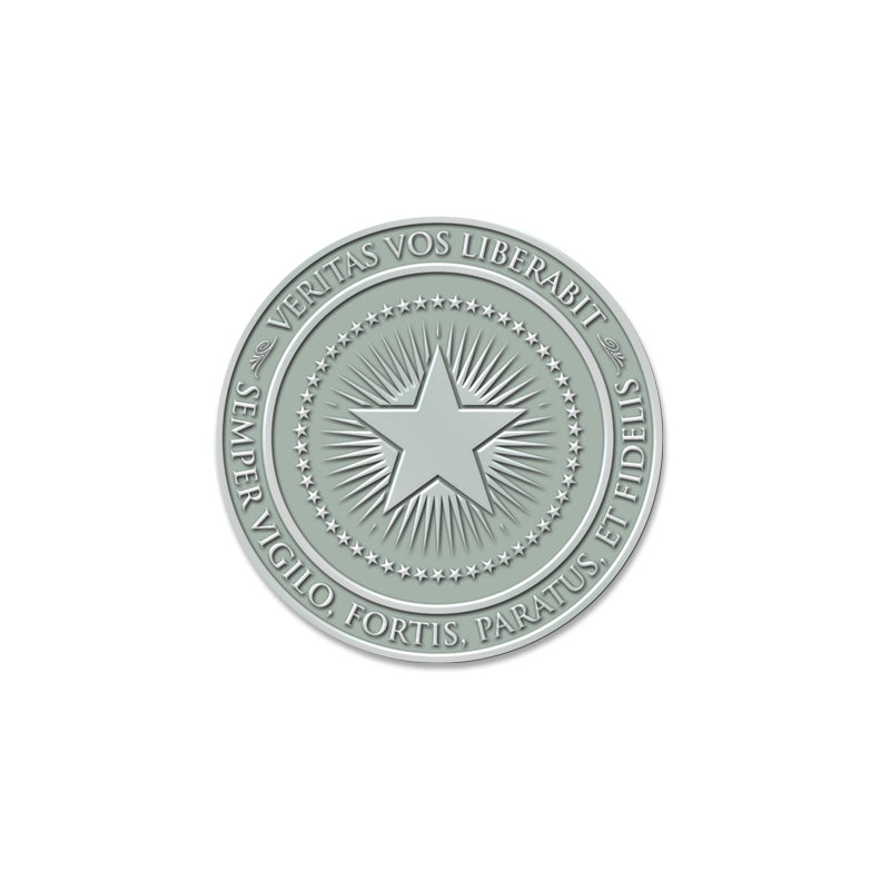Patriot Post logo lapel pin - antique silver