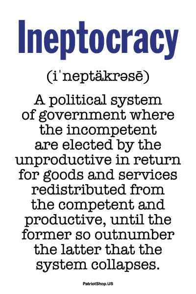 Ineptocracy sticker