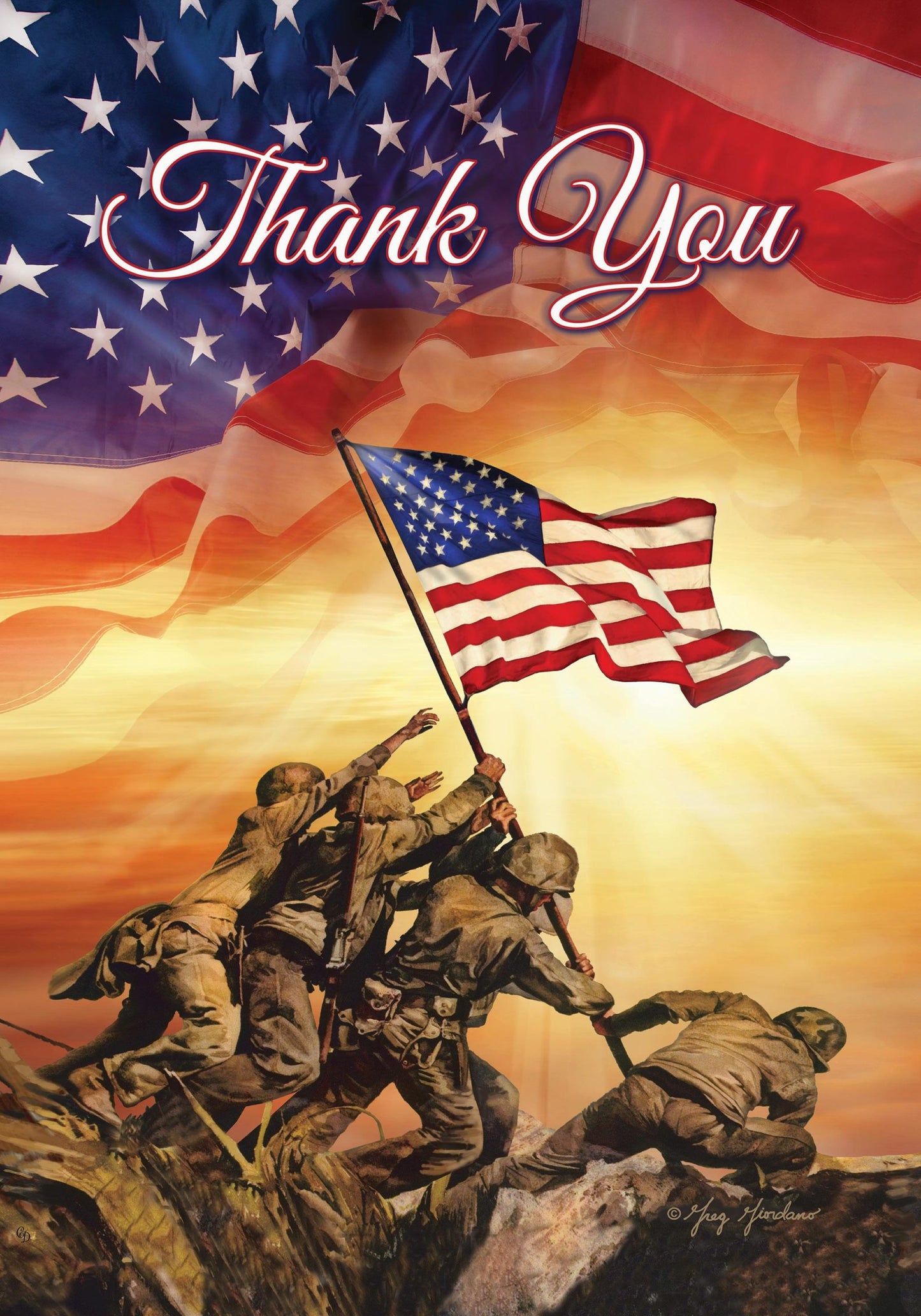 Thank You Troops garden flag - Iwo Jima