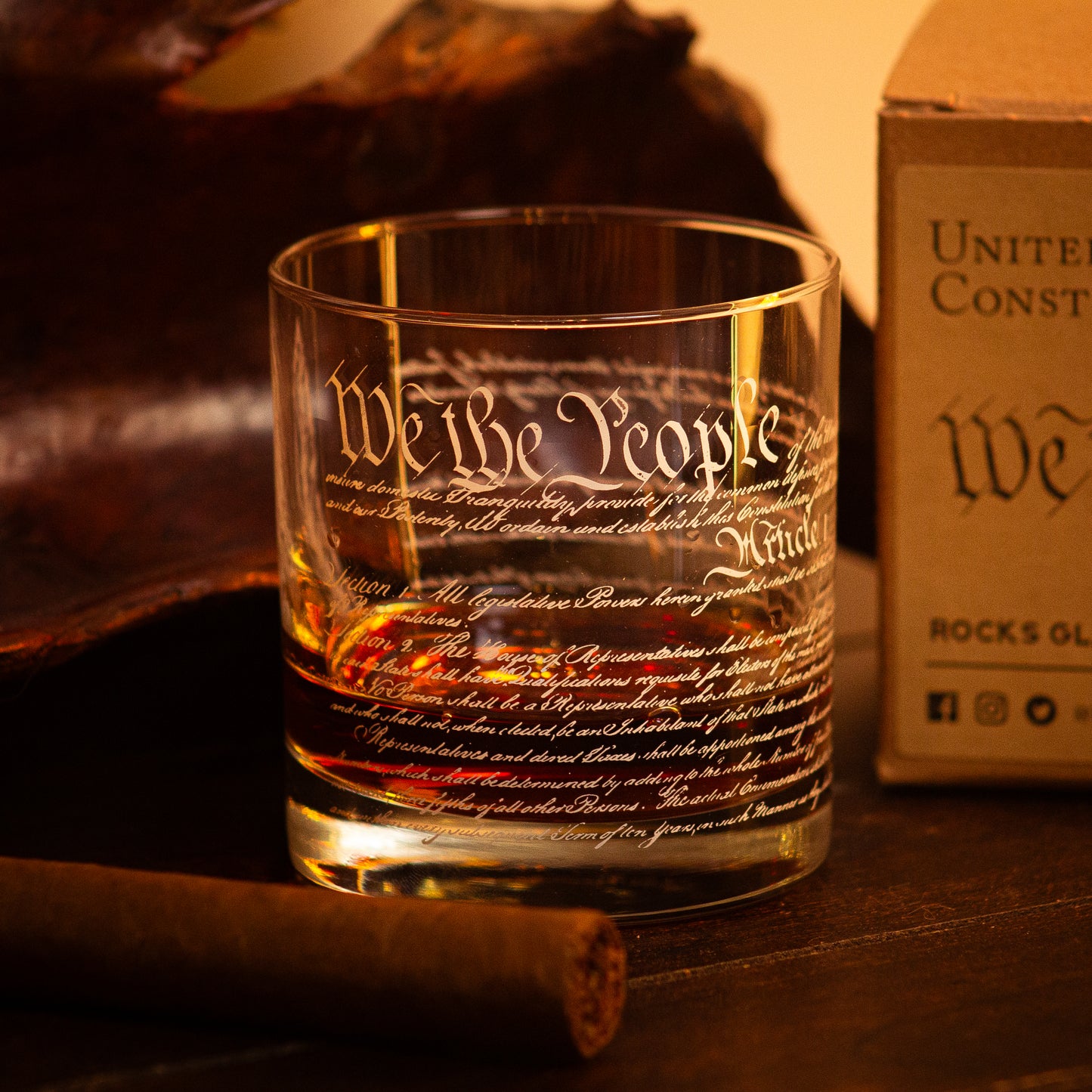 We The People whiskey glass - proudly made in America for Americans!