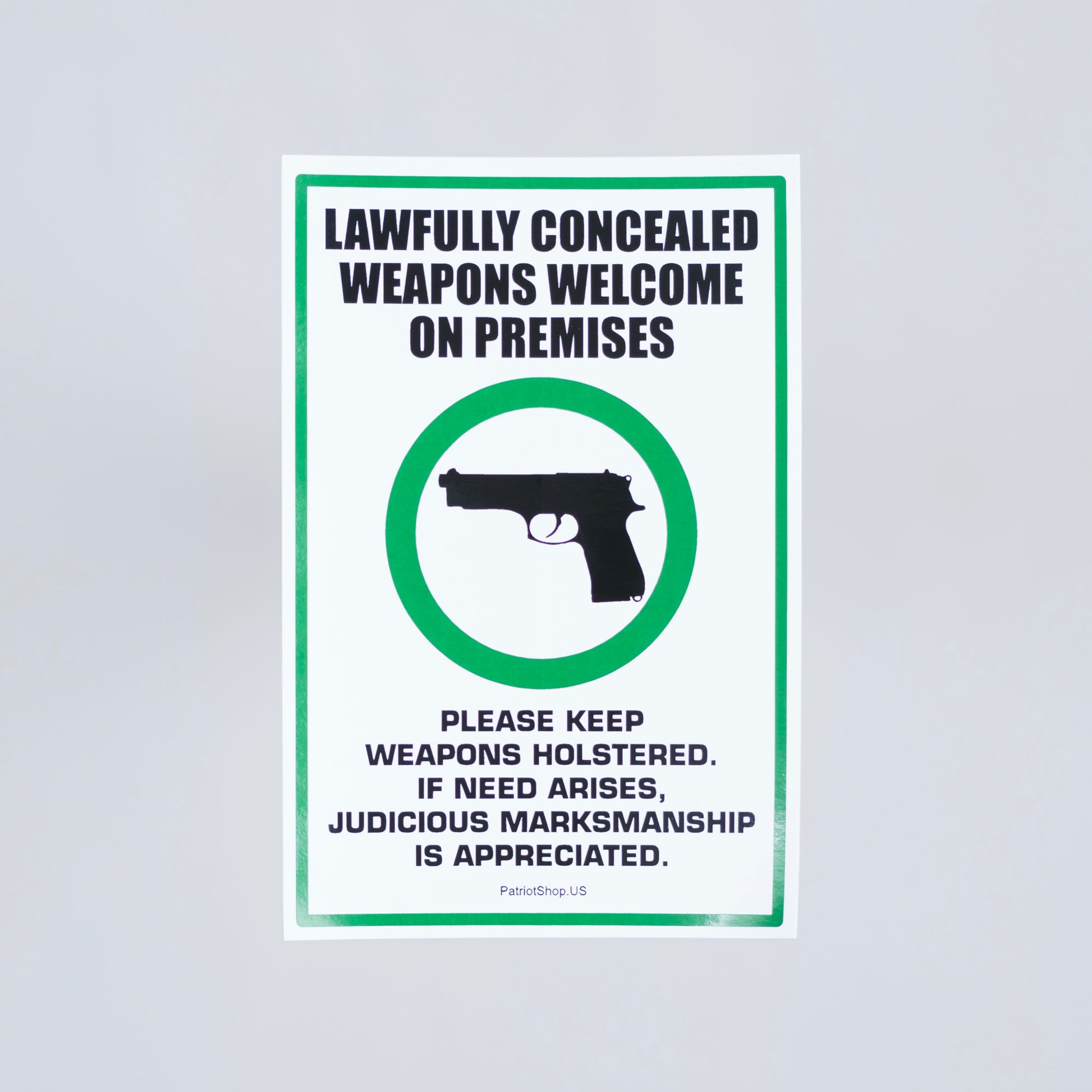 Lawfully concealed weapons welcome sticker