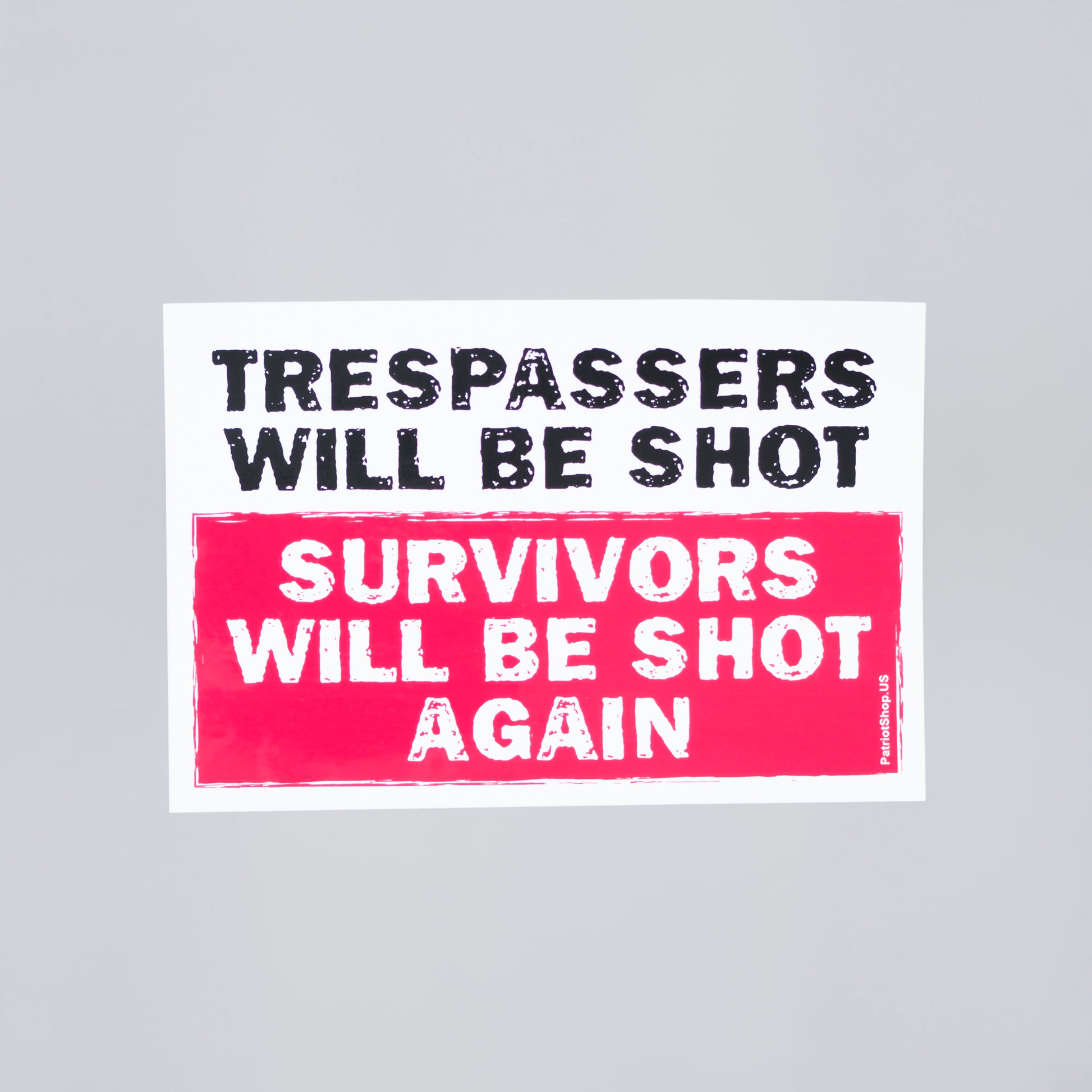 Trespassers will be shot sticker