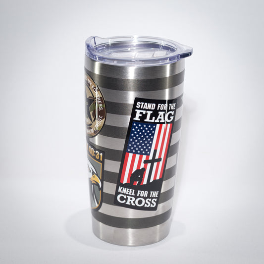 God and country stainless steel tumbler