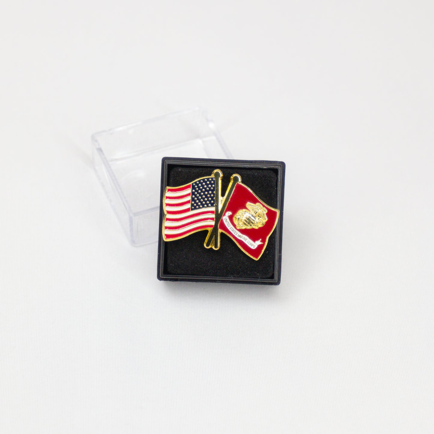 Marine/US crossed flag lapel pin