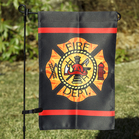 Fire Dept Emblem Garden Flag