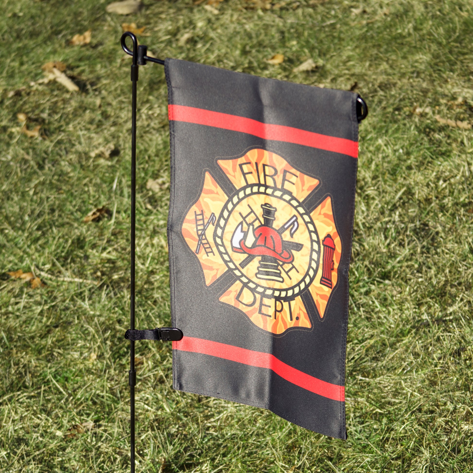 Fire Dept Emblem Garden Flag