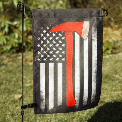 Fire Stripes With Axe Garden Flag