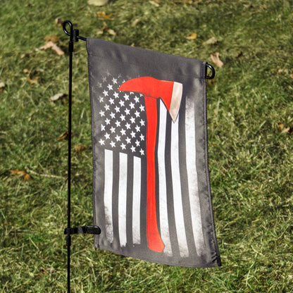 Fire Stripes With Axe Garden Flag