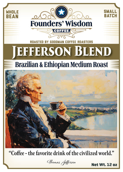 The Jefferson Blend - a medium roast whole bean small batch artisan coffee