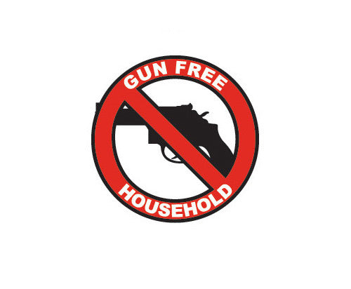 Gun Free Household sticker - for novelty purposes