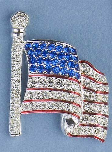 Waving Flag pin - silver