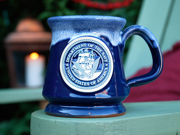 Navy pottery mug