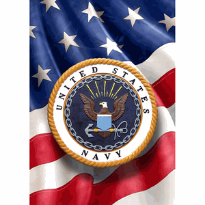 Patriotic Navy Garden Flag