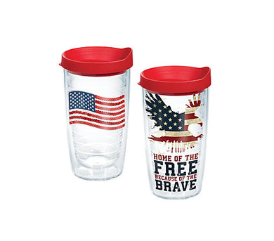 Sequin Flag and Home of the Free Tervis tumbler - 2 pack