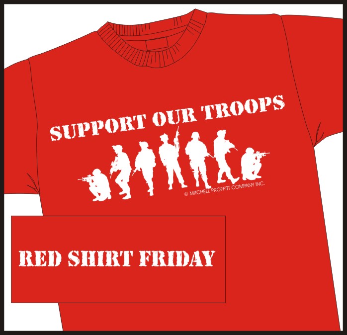 Support our Troops Red Shirt Friday t-shirt