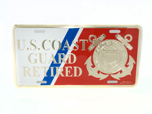 Coast Guard Retired license plate