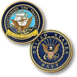 Navy retired coin