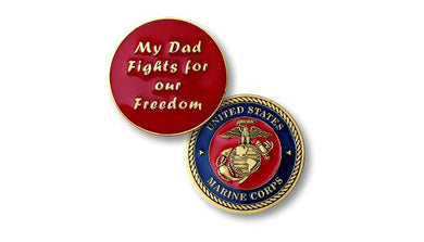 My Dad fights -- Marines coin