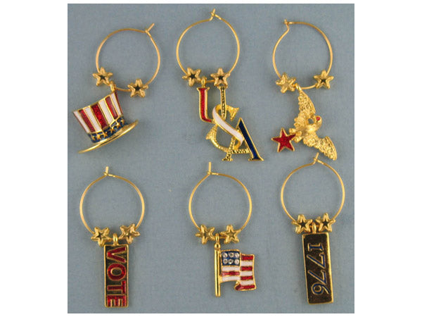 Patriotic Stemware charms - set of 6