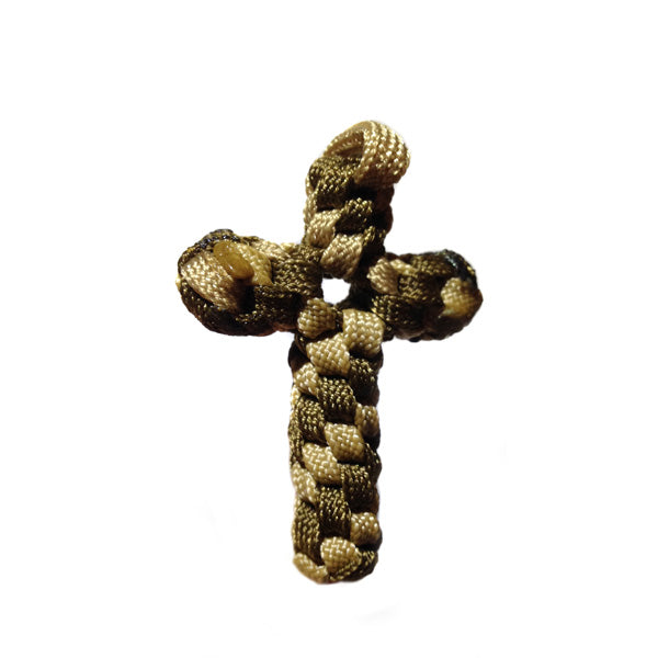 Handmade Paracord Cross - OD checkered