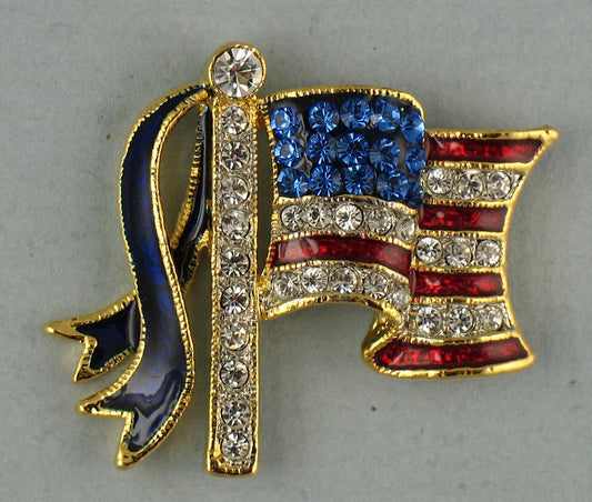 Rhinestone Flag pin