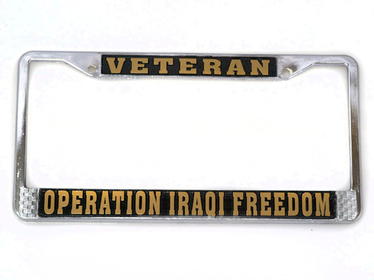 Operation Iraqi Freedom Veteran license plate frame