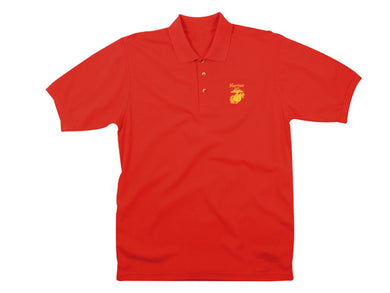 Marine golf shirt - red