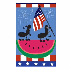 Patriotic Picnic garden flag