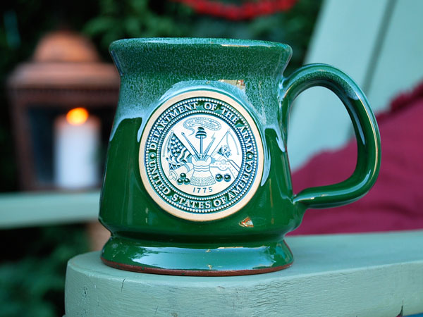 Army pottery mug