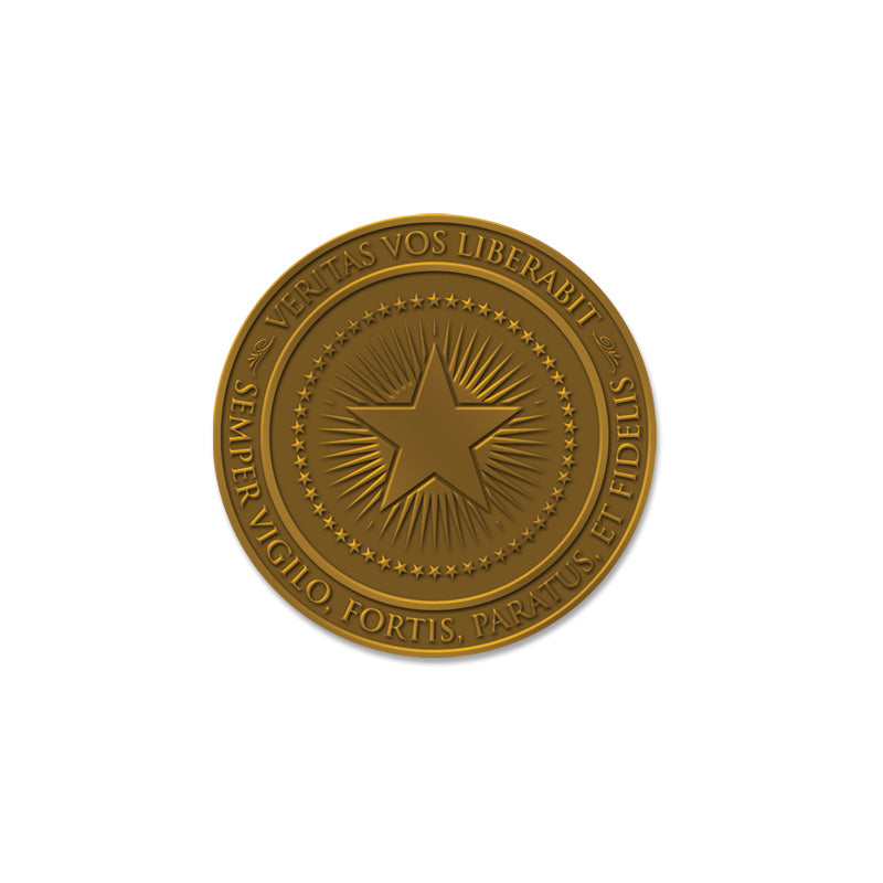 Patriot Post logo lapel pin - antique gold