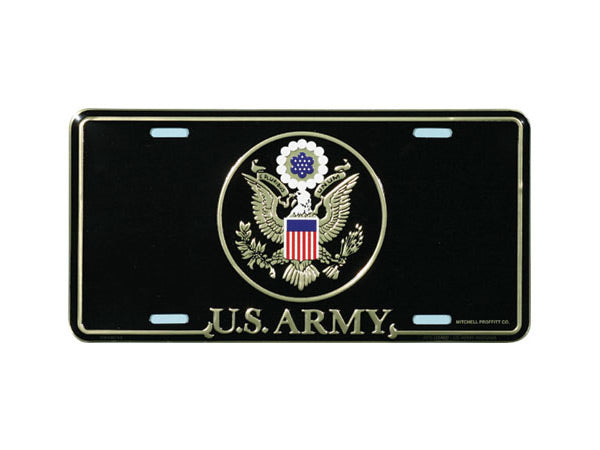 Army Emblem license plate - black