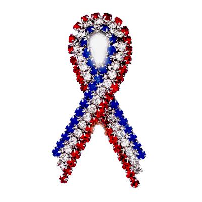 USA Rhinestone Ribbon pin