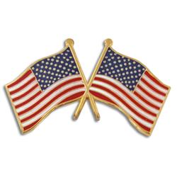 Crossed Flag pin - USA