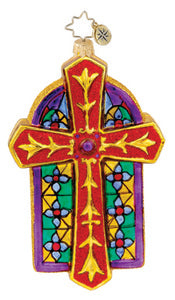 Radko Chapel Luminance cross ornament