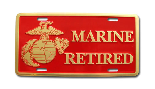 Marine Retired license plate