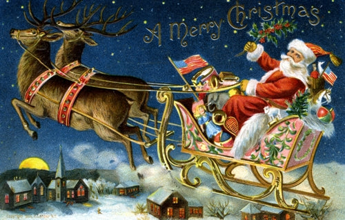 Patriotic Sleigh wooden puzzle