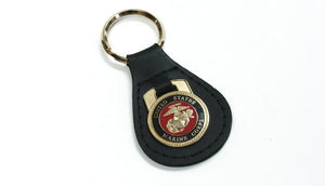 Marine Corps leather keychain