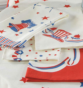 Vintage Patriotic designs - set of 4 tea towels 