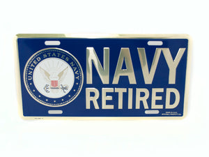 Navy Retired license plate