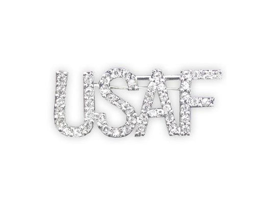 USAF rhinestone brooch