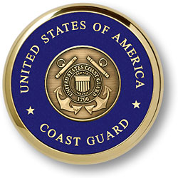 Coast Guard Shield Brass Paperweight Coaster