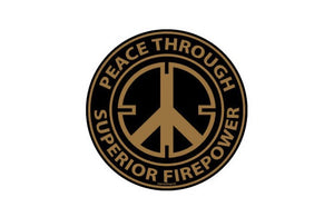 Peace Through Superior Firepower sticker - round