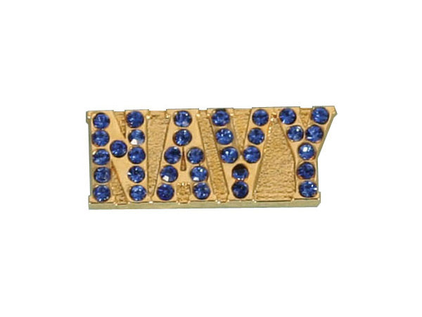 Navy Gemstone lapel pin