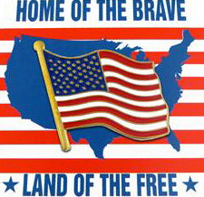 Home of The Brave flag card and pin