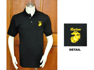 Marine golf shirt - black