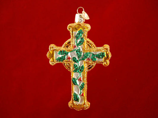 Holly Cross ornament