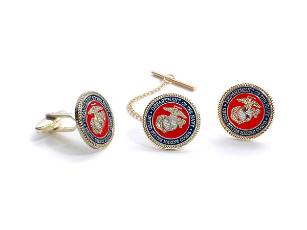 Marine Tie Tack and Cufflink set